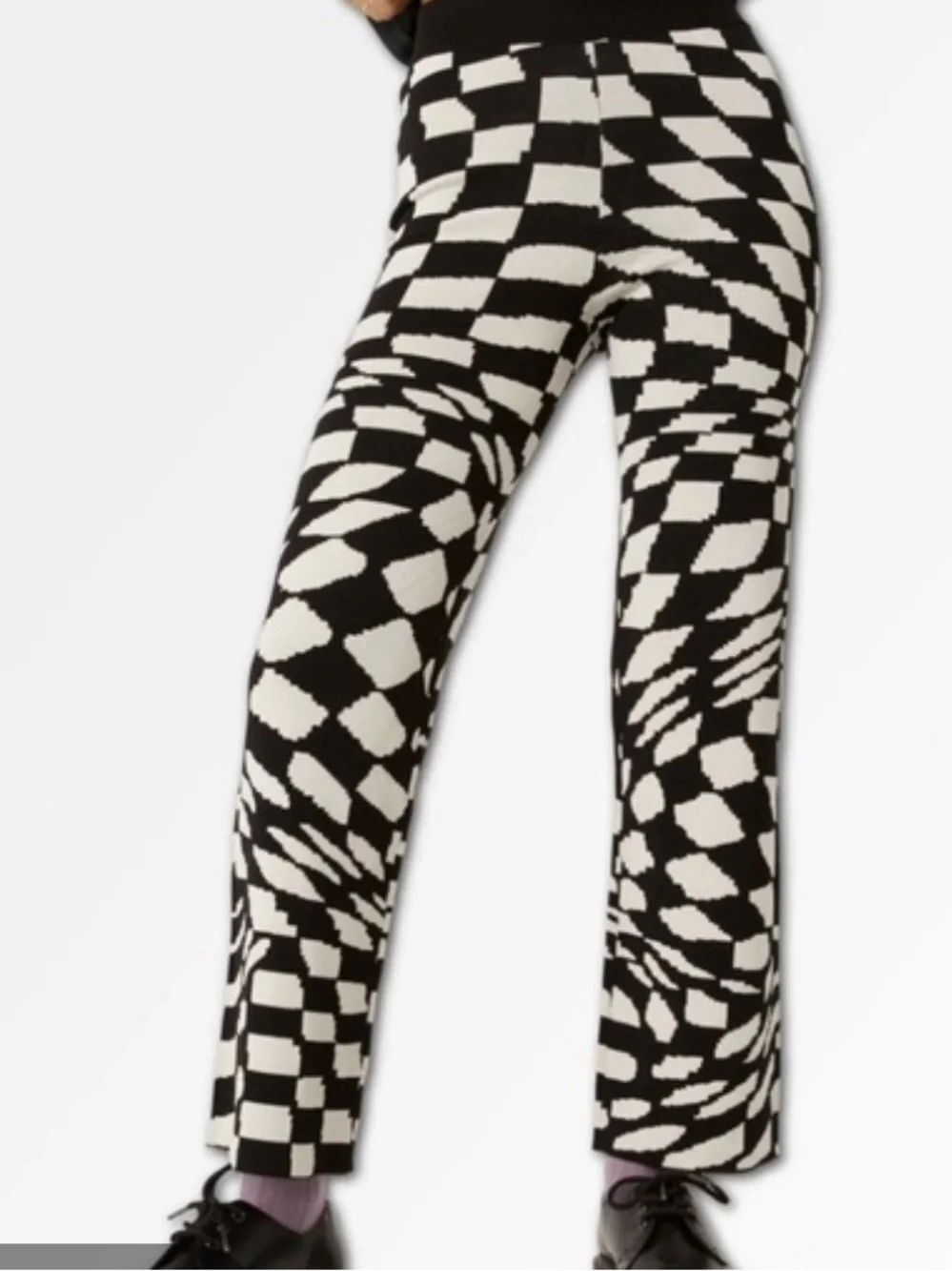 Daydreamer LA Eclipse Wave Pants in black and white small